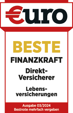 Zeitschrift €uro sagt: „Beste Finanzkraft“ Direktversicherer (Ausgabe 03/2024)